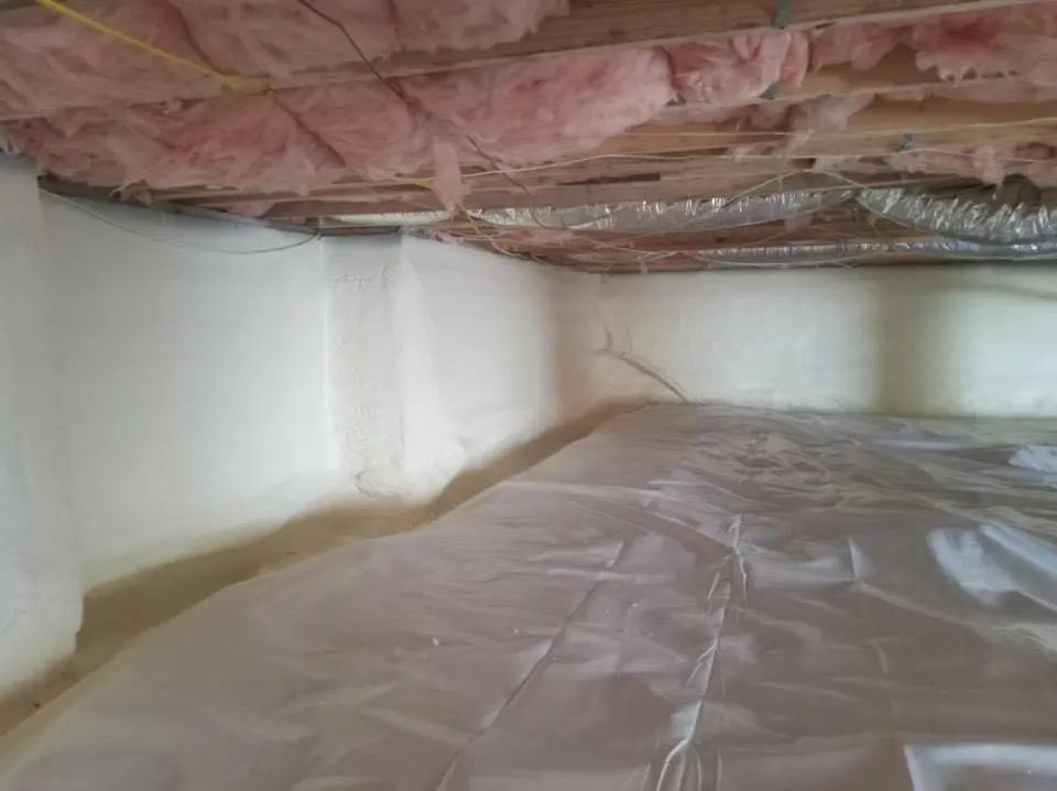 Crawl space encapsulation with closed-cell spray foam for Commercial Roof Restoration in South Whittier